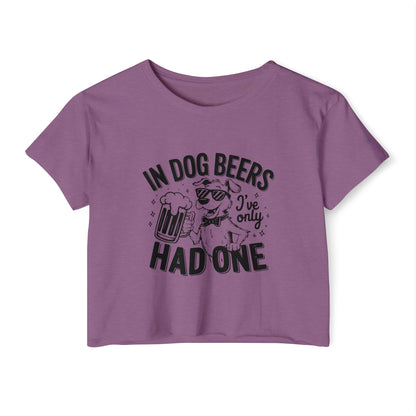 Funny Dog Beer Quote Crop Top – “In Dog Beers I’ve Only Had One”