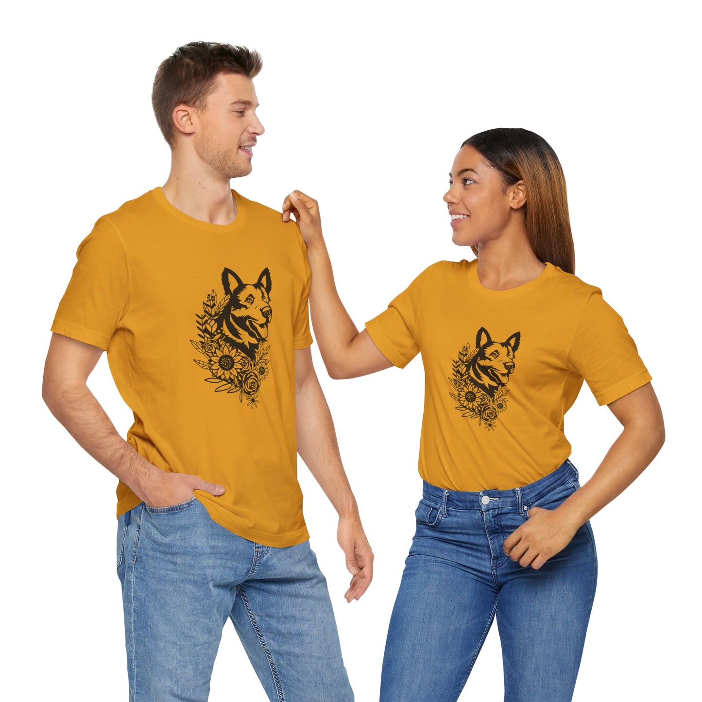 Floral German Shepherd Unisex T-Shirt