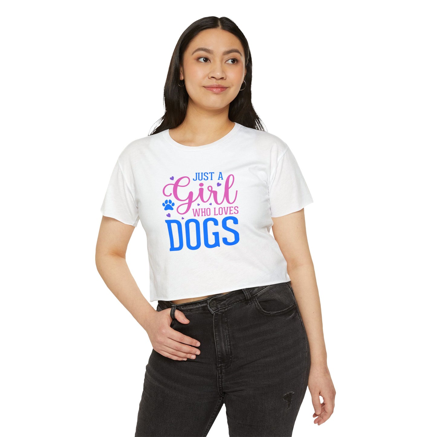 Just a Girl Who Loves Dogs Crop Top – Cute Dog Lover Shirt