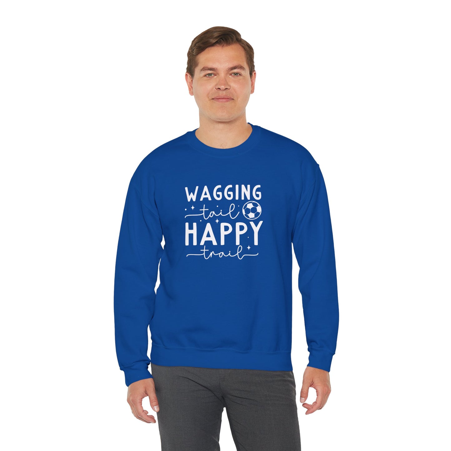 Wagging Tail Happy Trail Sweatshirt | Funny Soccer Dog Gift