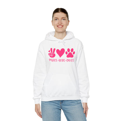 Peace Love Dogs - Pink Hearts and Paws Hoodie