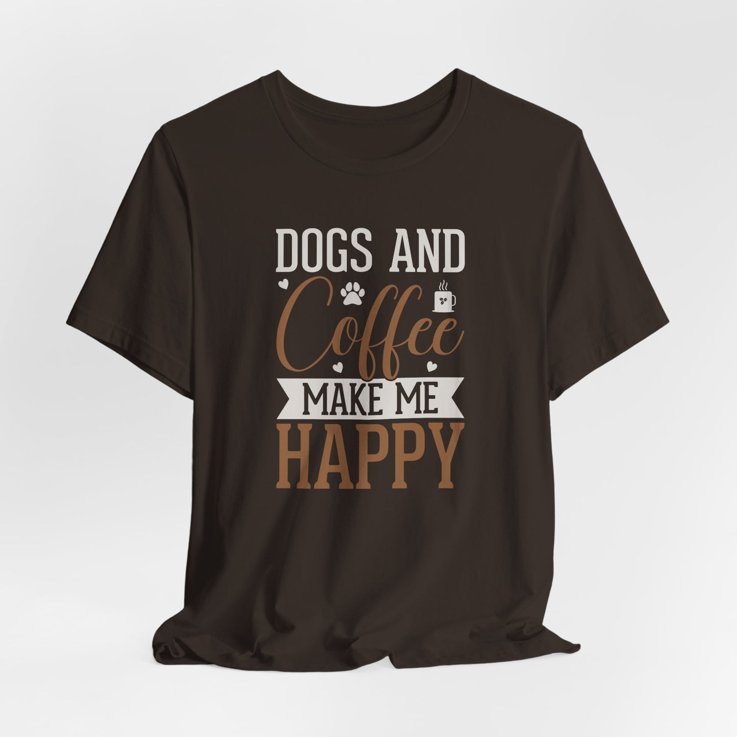 Dogs & Coffee Make Me Happy Graphic T-Shirt