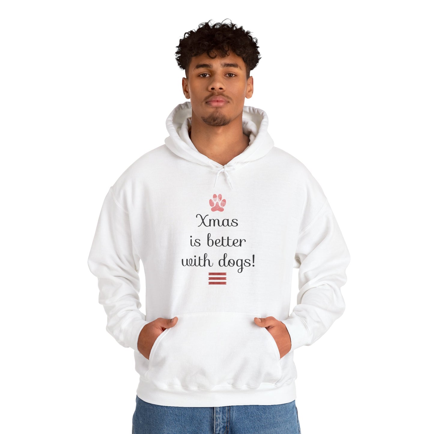Xmas Is Better with Dogs - Holiday Paw Print Hoodie