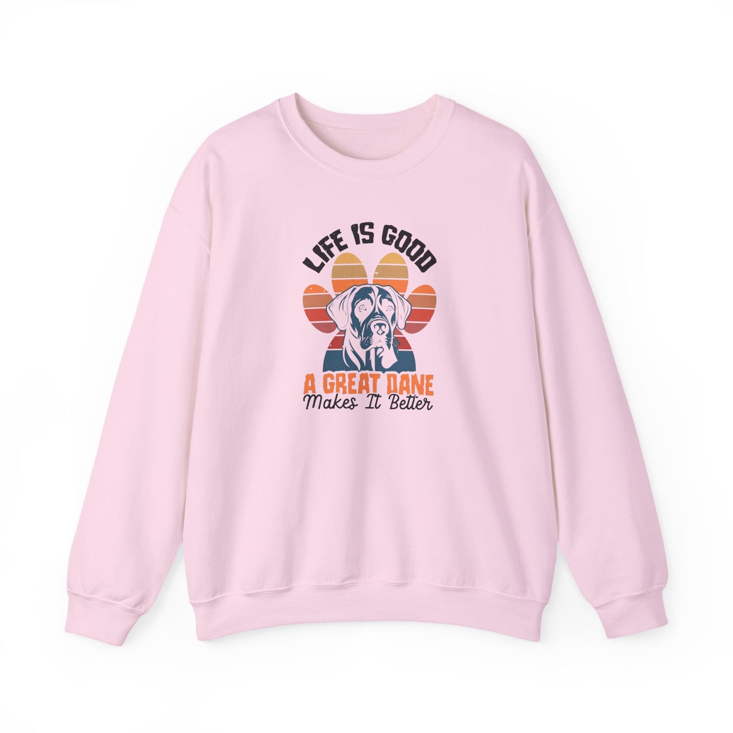 Great Dane Life Sweatshirt | Retro Sunset Dog Lover Gift