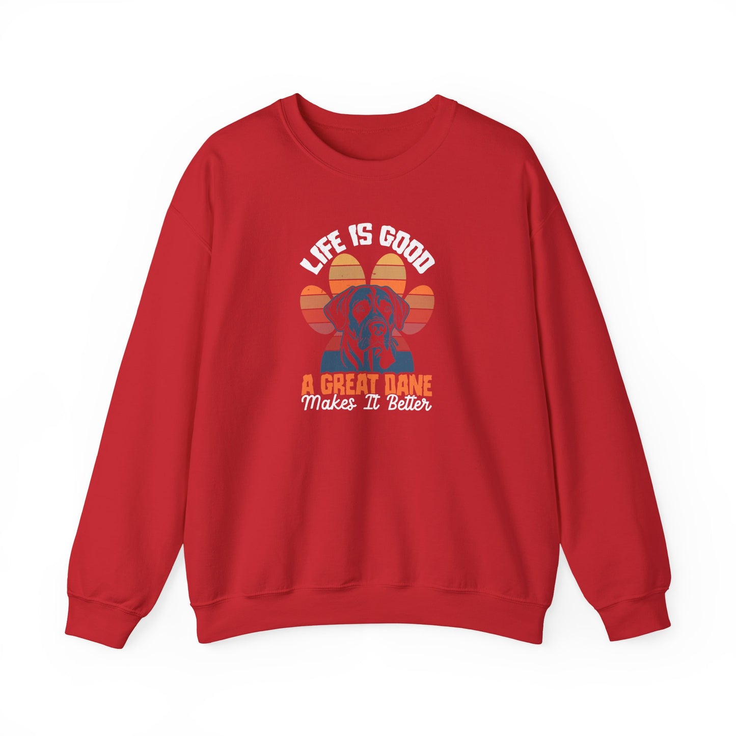 Great Dane Life Sweatshirt | Retro Sunset Dog Lover Gift