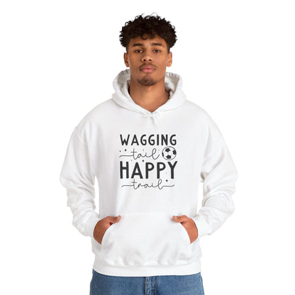 Wagging Tail Happy Trail Hoodie | Funny Soccer Dog Gift