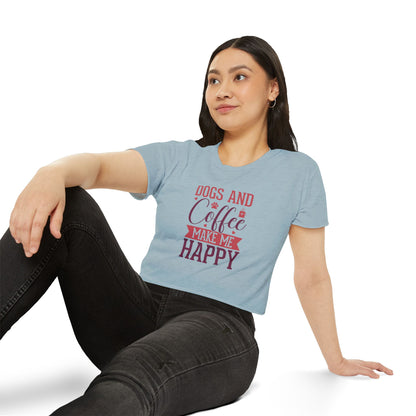 Dogs & Coffee Crop Top – Tee for Dog & Coffee Lovers