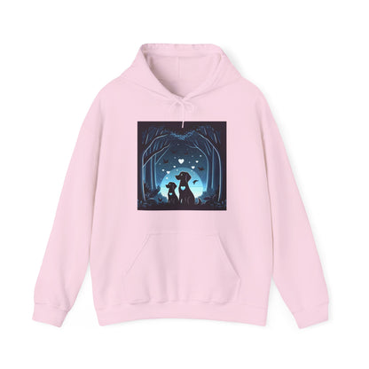 Dog Love in the Moonlight - Forest Unisex Hoodie
