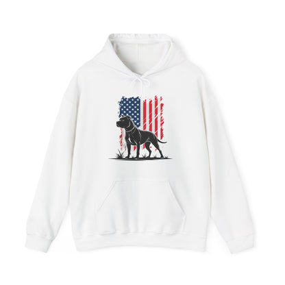 Patriotic Pitbull Unisex Hoodie – American Flag Dog Lover
