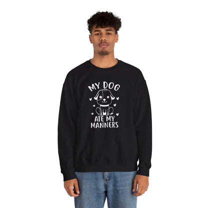 "My Dog Ate My Manners" Funny Sweatshirt