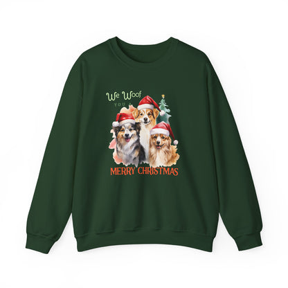"We Woof You a Merry Christmas" Trio Dog Unisex Sweatshirt