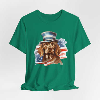 Patriotic Pup Tee – Red, White & Woof!