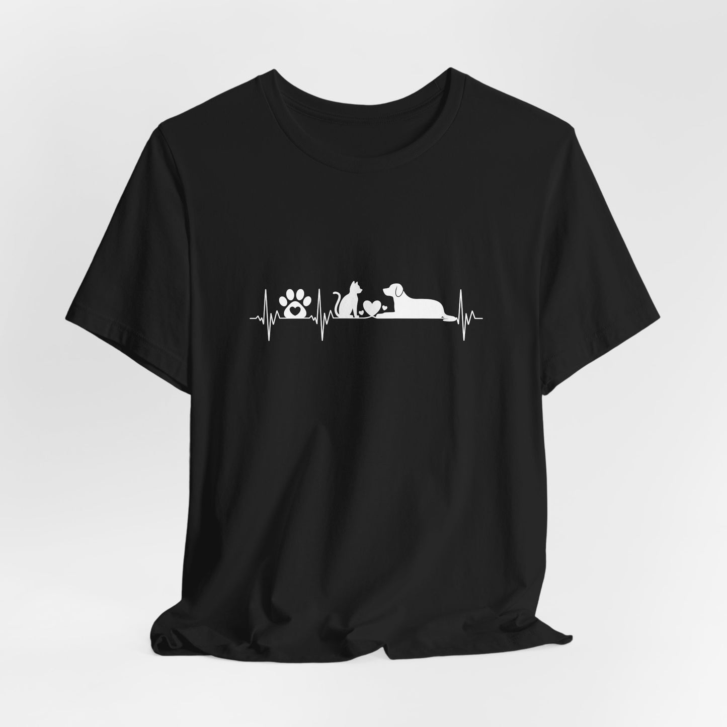 Dog & Cat Heartbeat Minimalist Unisex Shirt