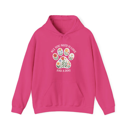 All You Need Is Love & A Dog | Floral Paw Print Hoodie
