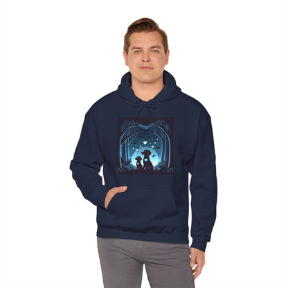 Dog Love in the Moonlight - Forest Unisex Hoodie