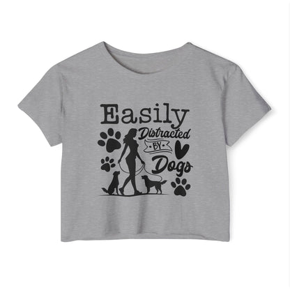 Easily Distracted by Dogs Crop Top – Cute Dog Lover Graphic Tee