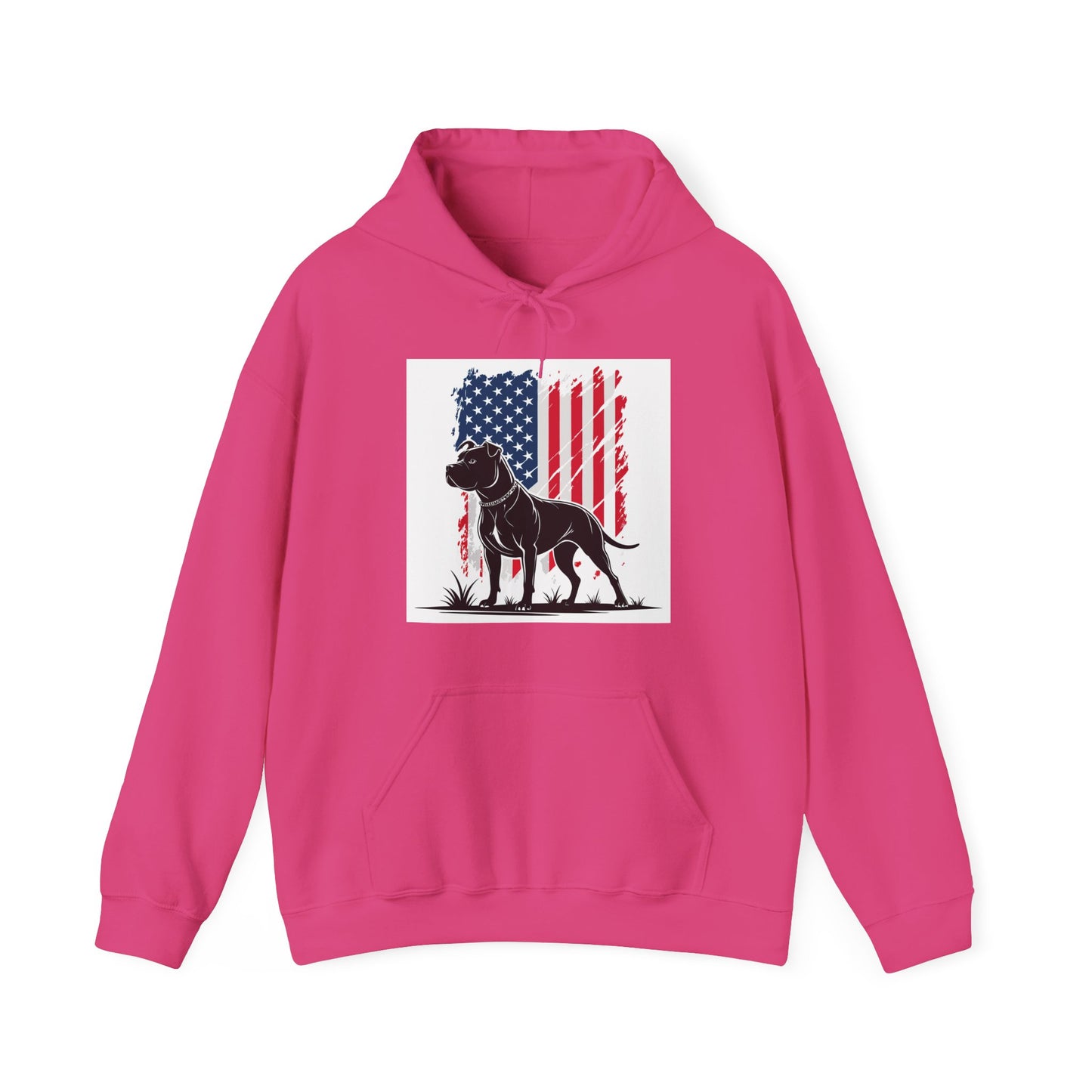 Patriotic Pitbull Unisex Hoodie – American Flag Dog Lover