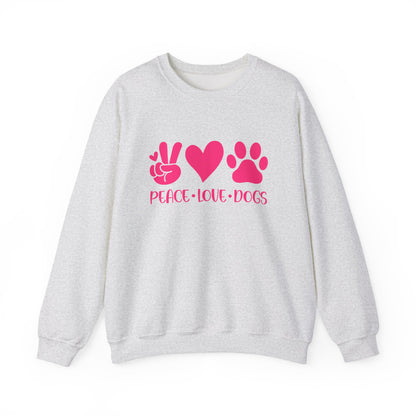 Peace Love Dogs Pink Graphic  Sweatshirt