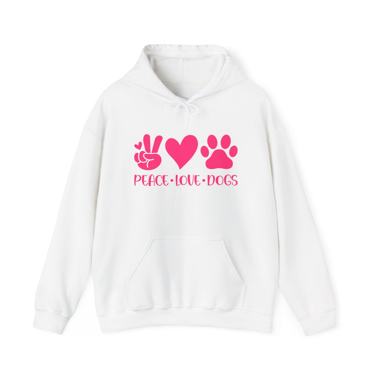 Peace Love Dogs - Pink Hearts and Paws Hoodie