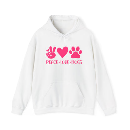 Peace Love Dogs - Pink Hearts and Paws Hoodie