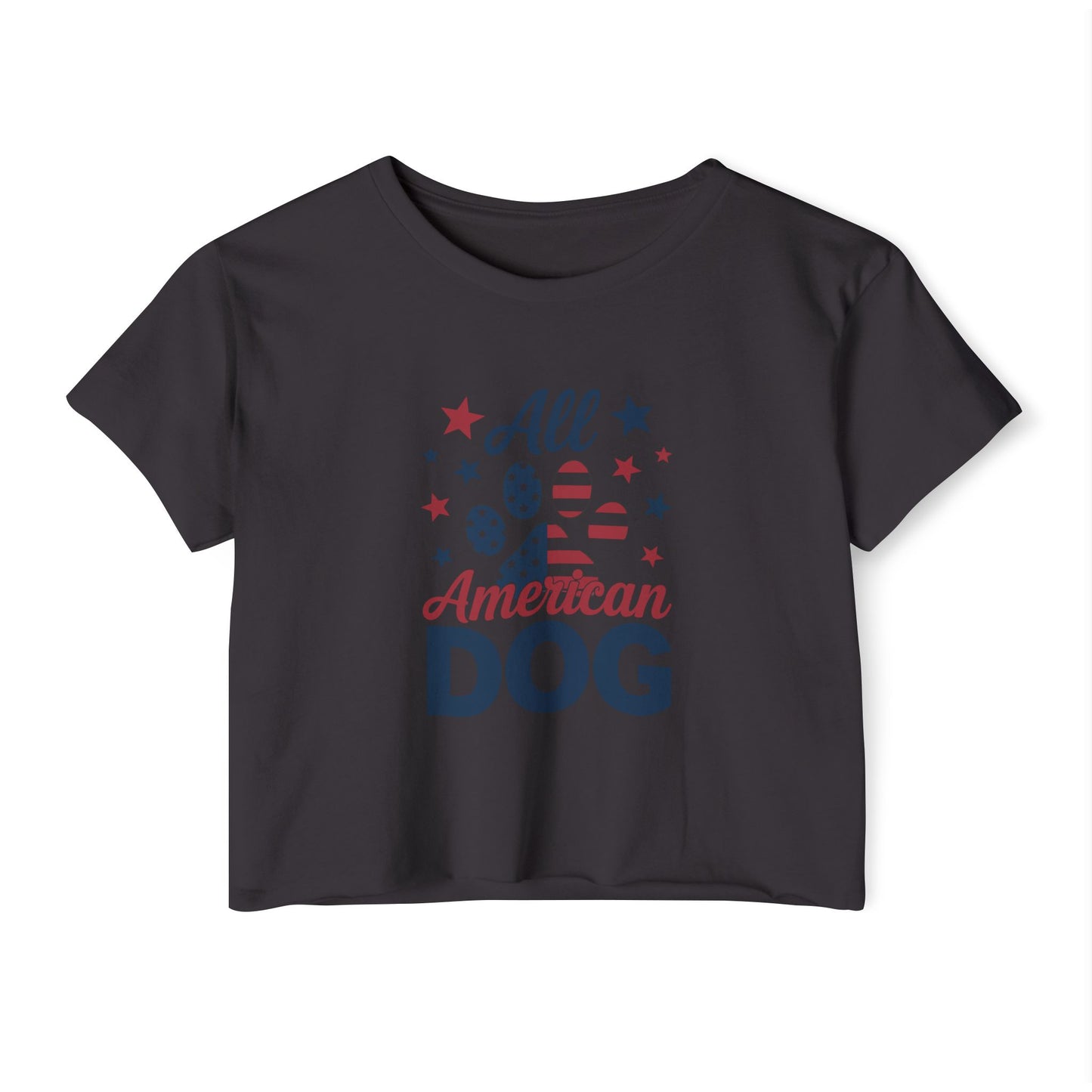 All American Dog Crop Top – Patriotic 4th of July Pet Lover Tee