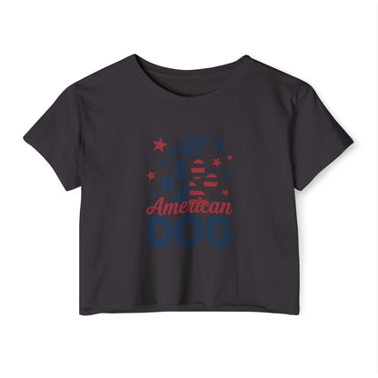 All American Dog Crop Top – Patriotic 4th of July Pet Lover Tee
