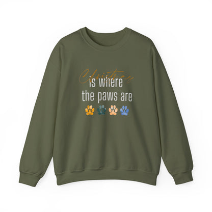 Dog Paw Print Christmas Unisex Sweatshirt