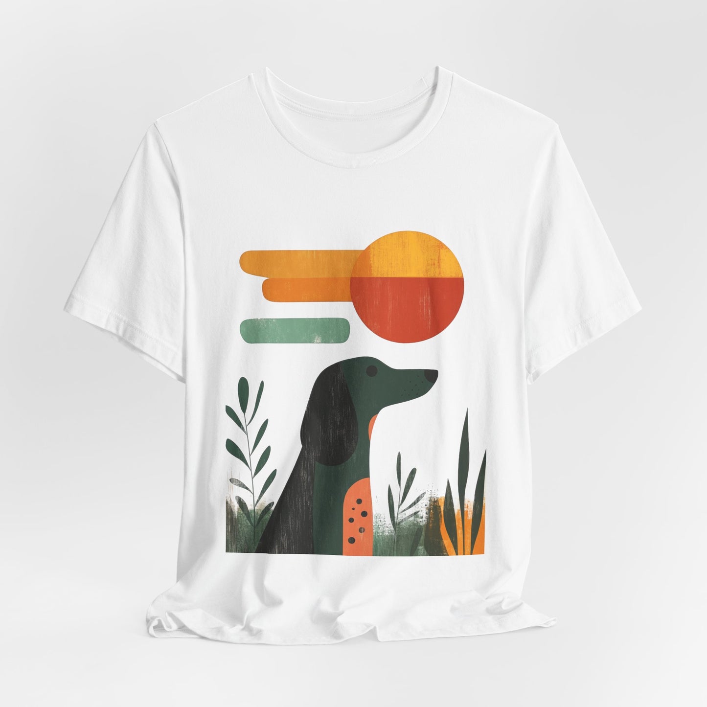 Dachshund Retro Sunset Minimalist Unisex Tee