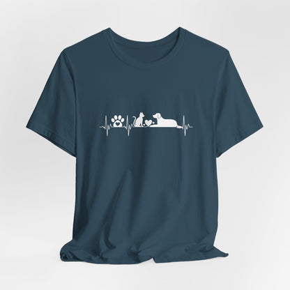 Dog & Cat Heartbeat Minimalist Unisex Shirt