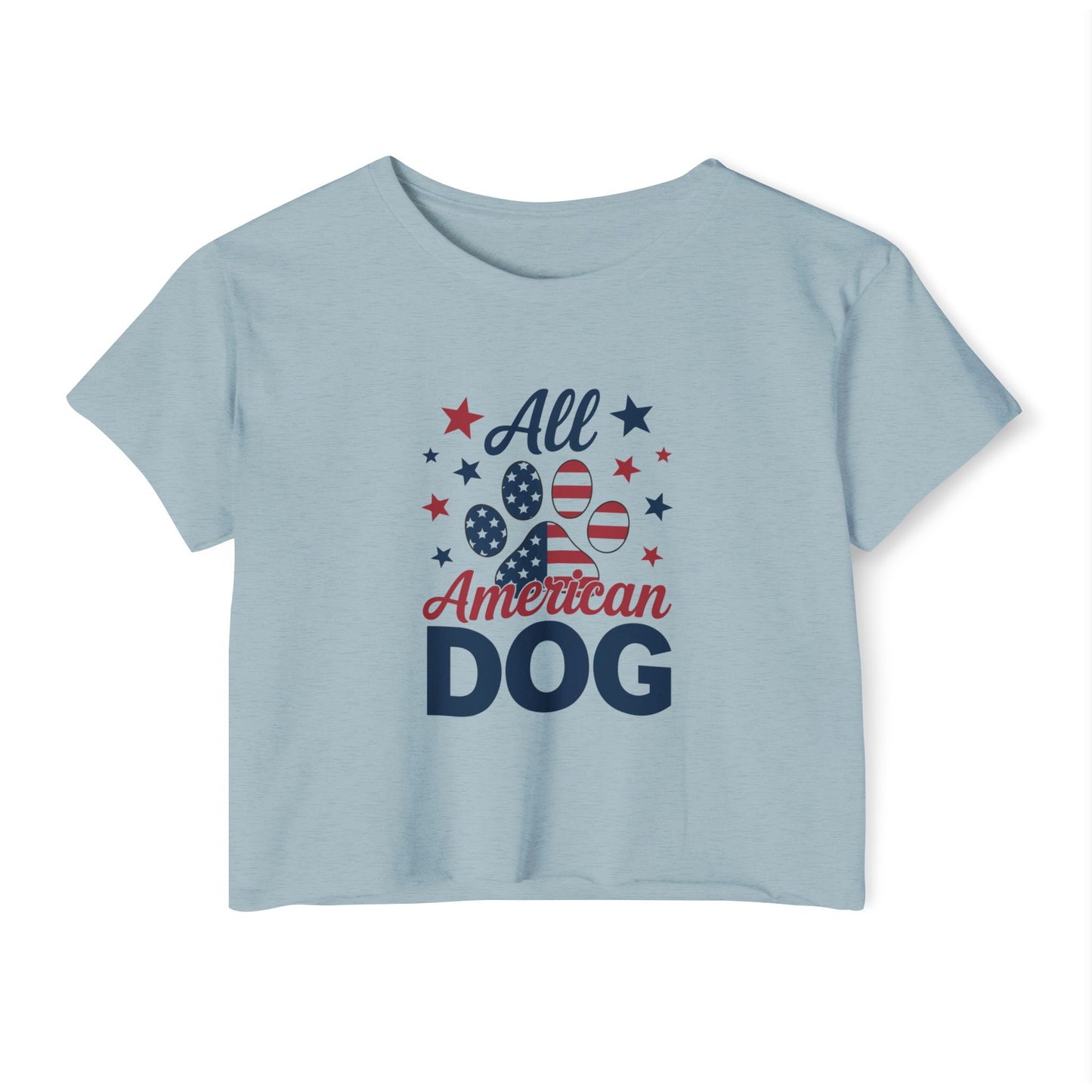 All American Dog Crop Top – Patriotic 4th of July Pet Lover Tee