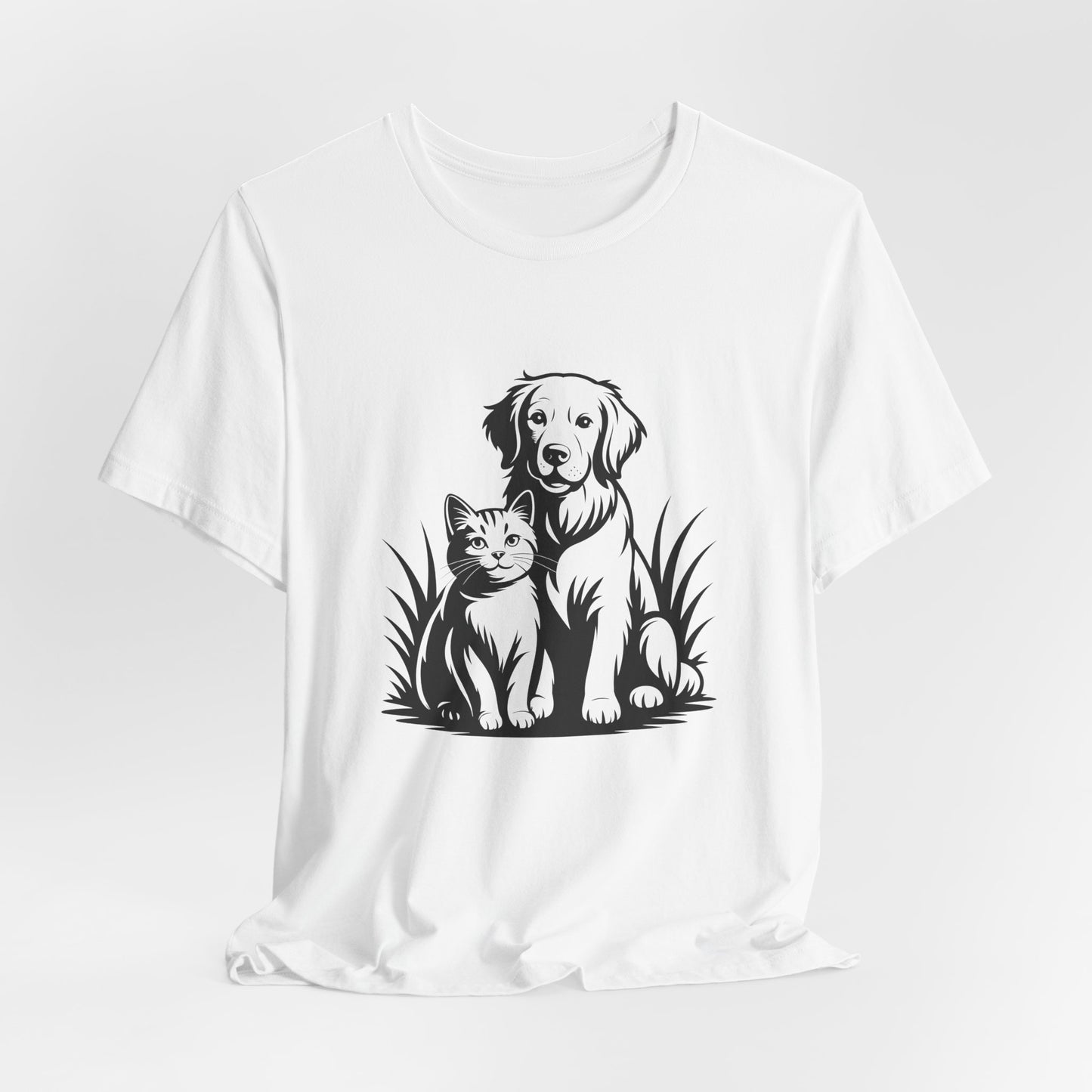Modern Monochrome Pet Lovers T-Shirt