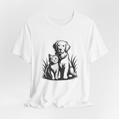 Modern Monochrome Pet Lovers T-Shirt