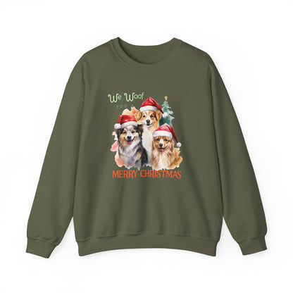 "We Woof You a Merry Christmas" Trio Dog Unisex Sweatshirt