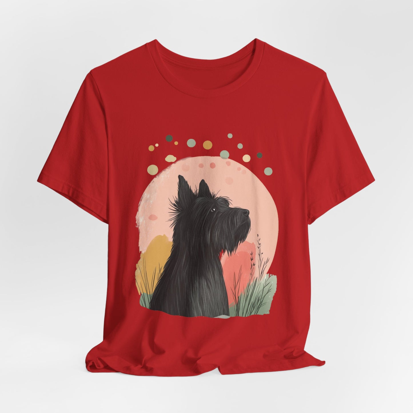 Briard Silhouette Minimalist Moon Unisex Tee