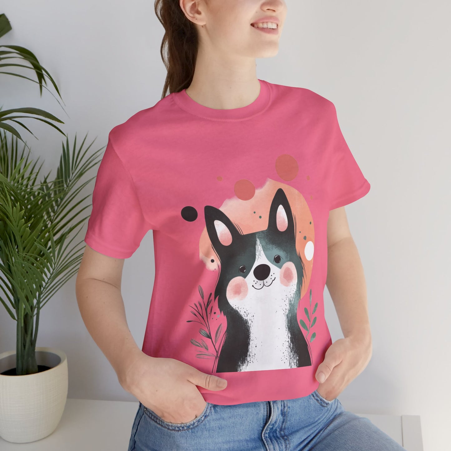 Smiling Akita Minimalist Unisex Tee