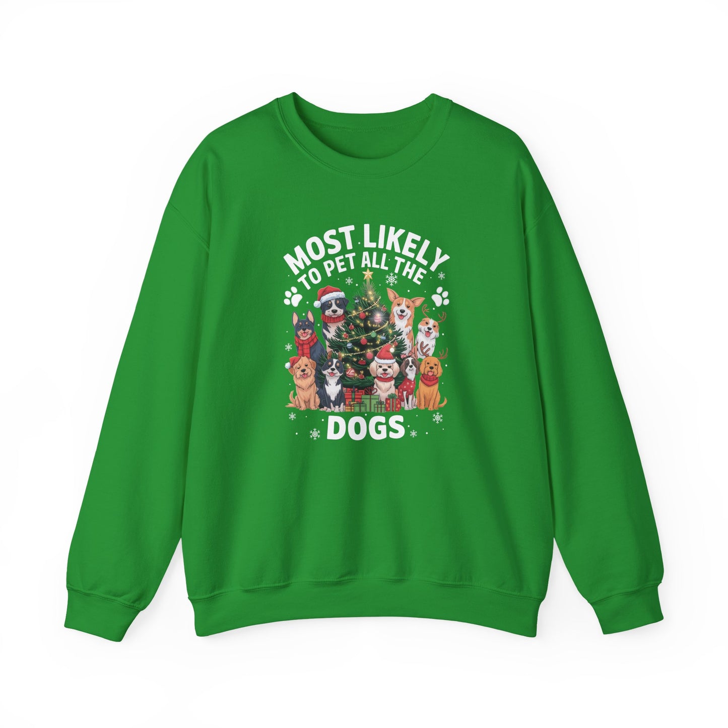 Most Likely to Pet All the Dogs Christmas Unisex Sweatshirt