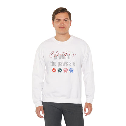 Dog Paw Print Christmas Unisex Sweatshirt