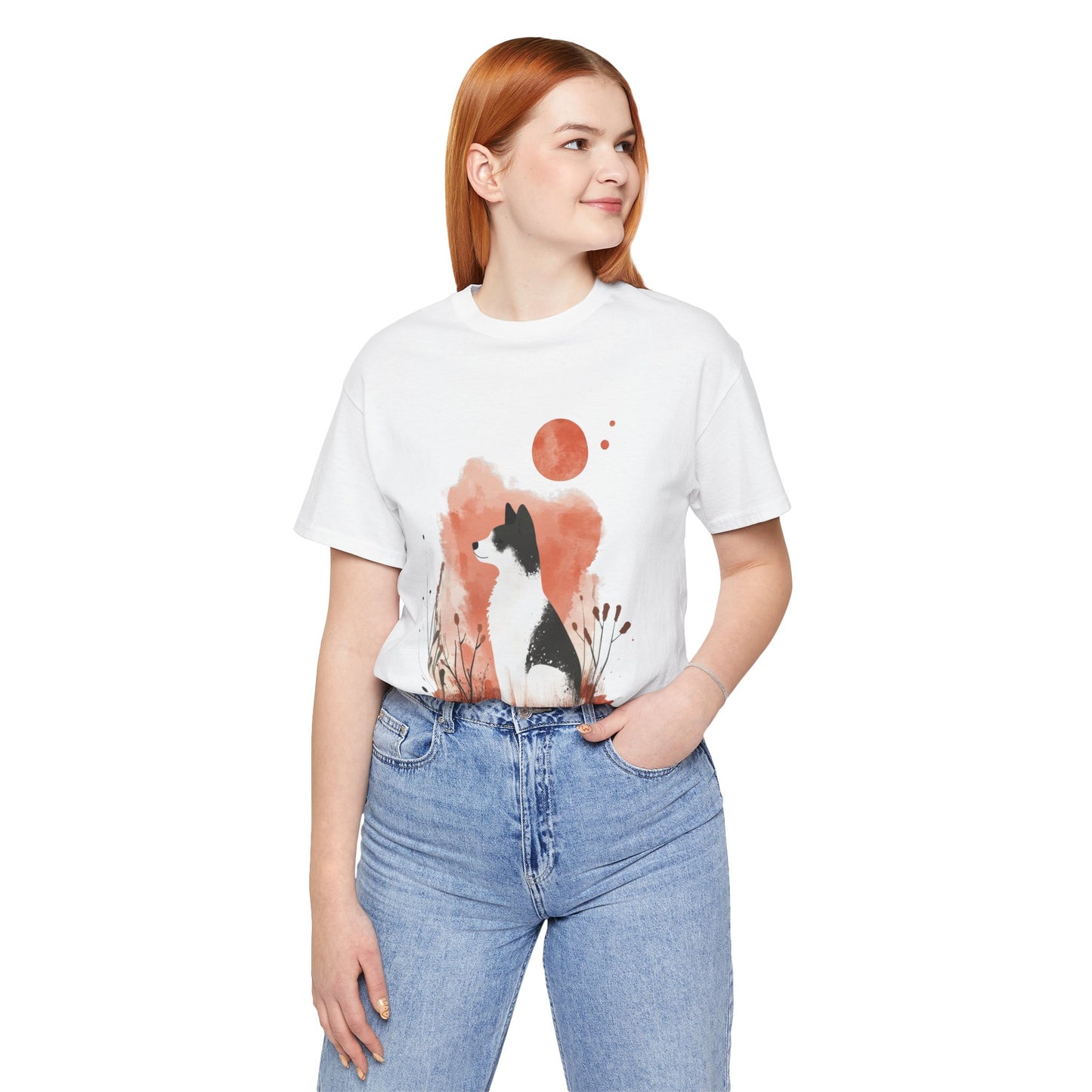 Minimalist Akita Moon Unisex Tee