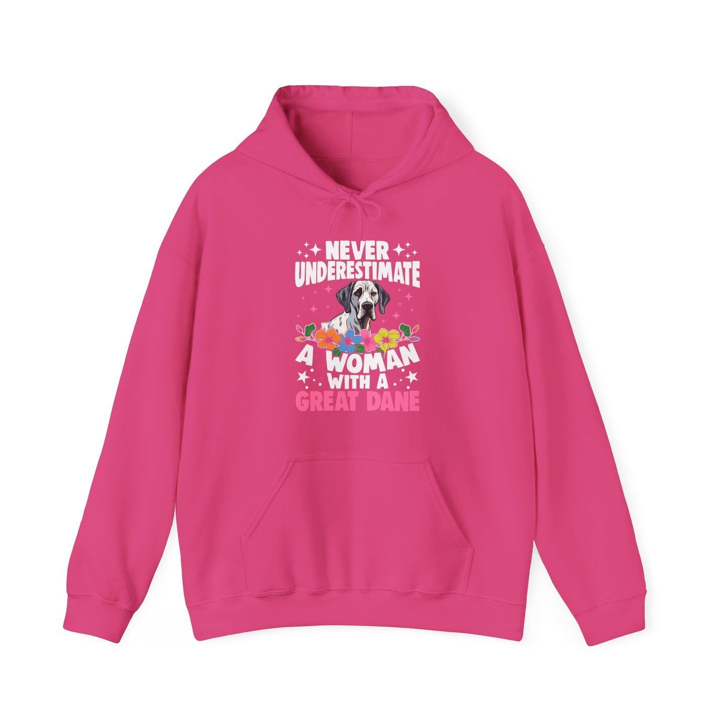 Woman With A Great Dane Hoodie | Funny Floral Dog Mom Gift