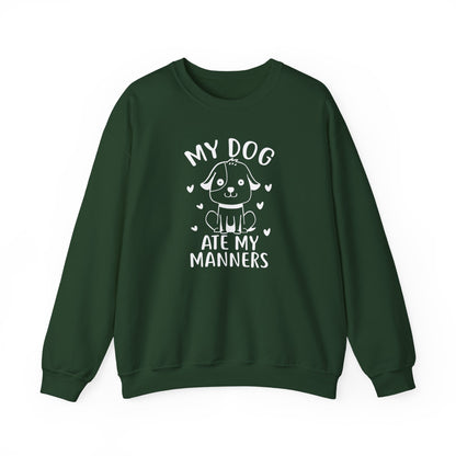 "My Dog Ate My Manners" Funny Sweatshirt