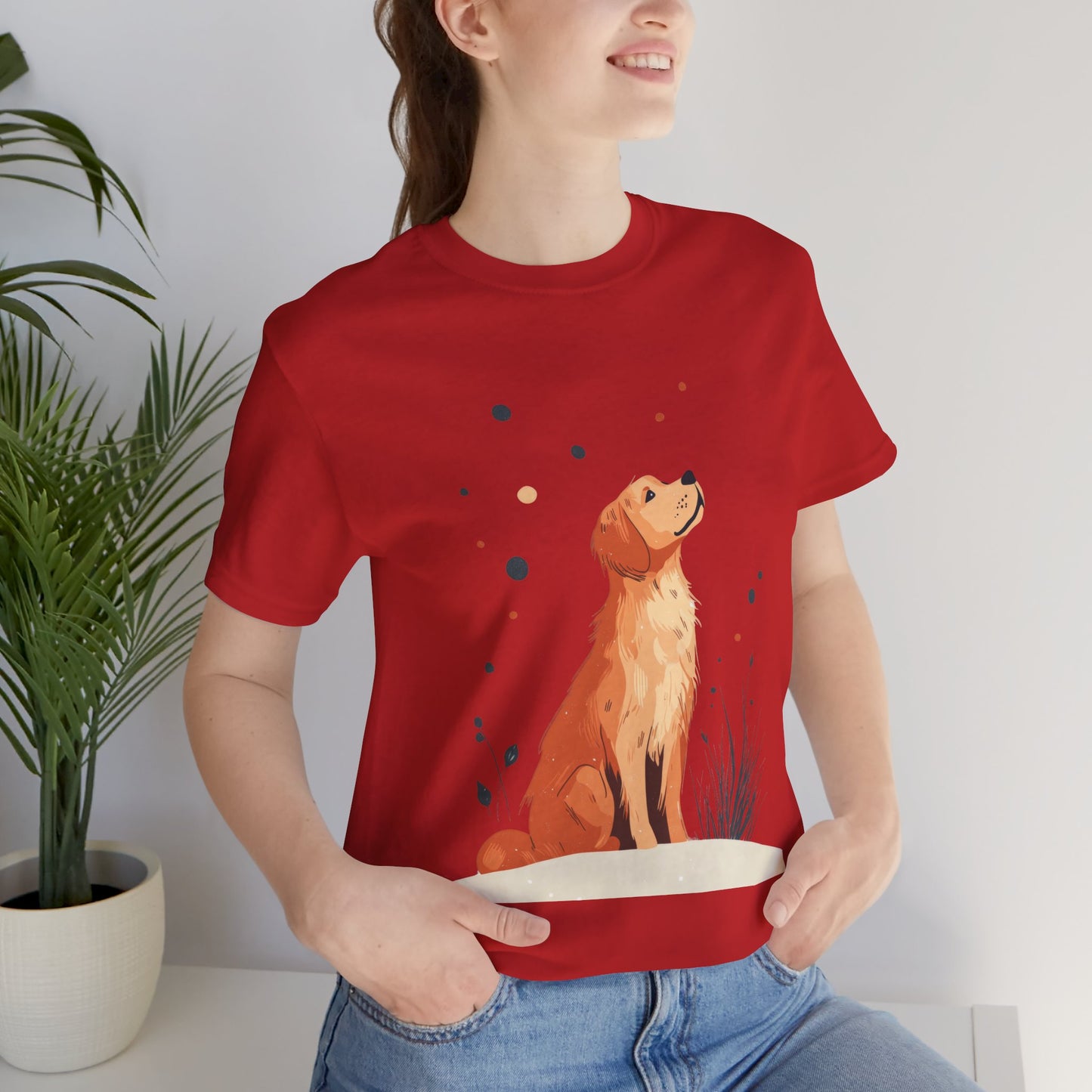 Golden Gaze – Unisex Dog Art T-Shirt