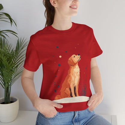 Golden Gaze – Unisex Dog Art T-Shirt