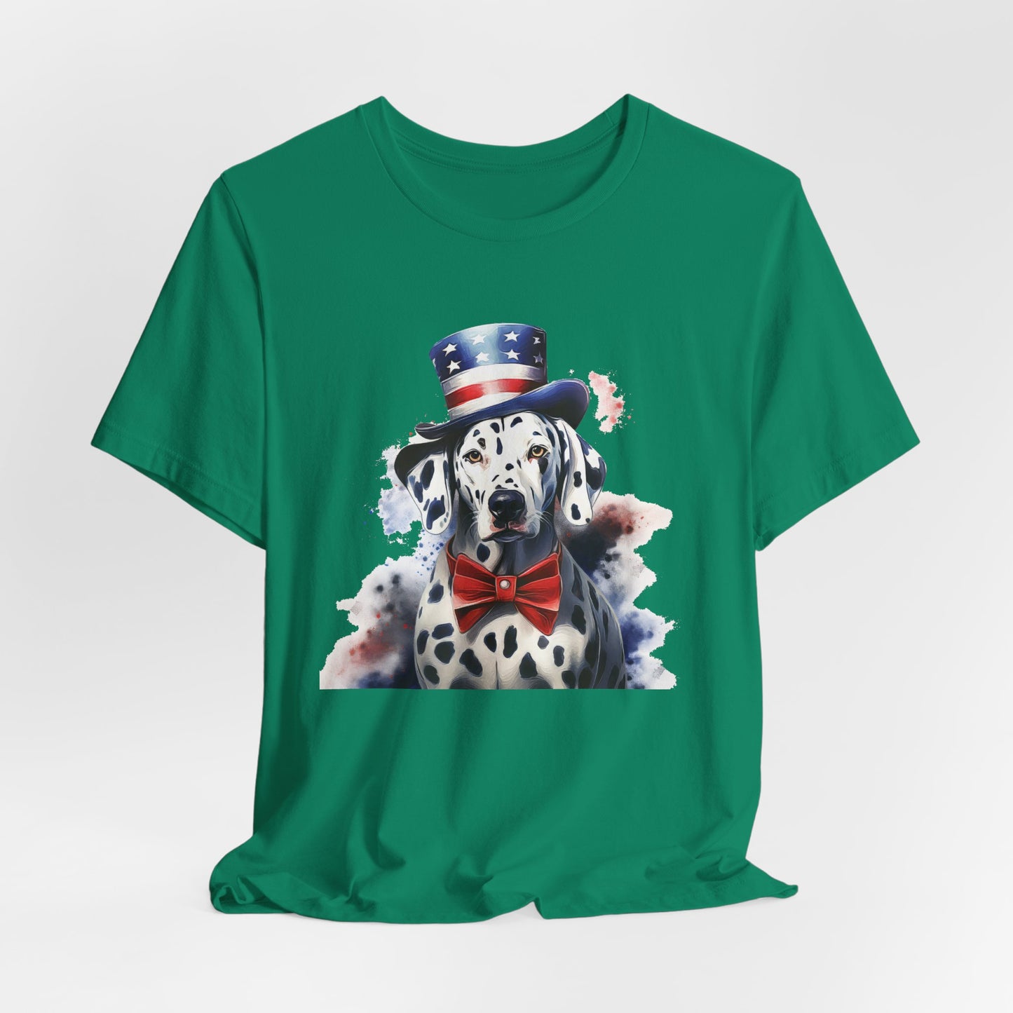 Patriotic Dalmatian in Stars & Stripes Hat – Unisex T-Shirt