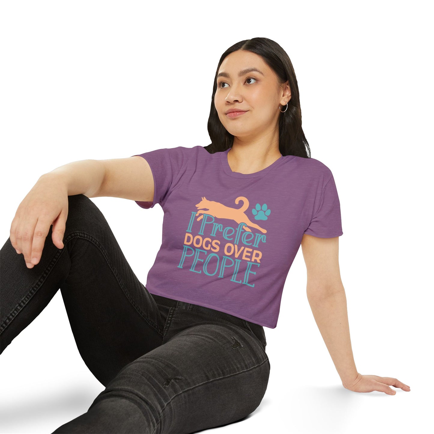 I Prefer Dogs Over People Crop Top –  Cute Pet Lover Tee