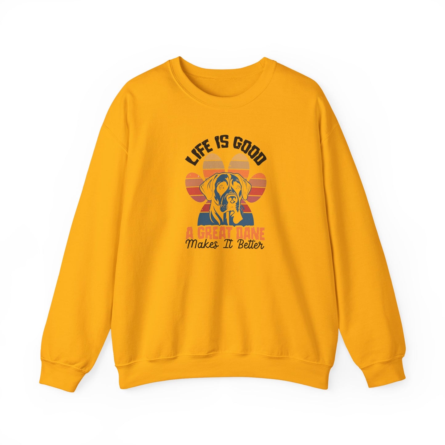 Great Dane Life Sweatshirt | Retro Sunset Dog Lover Gift