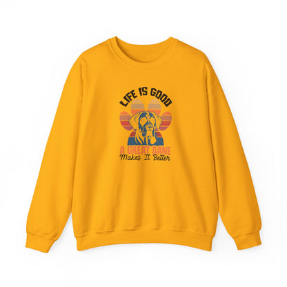 Great Dane Life Sweatshirt | Retro Sunset Dog Lover Gift
