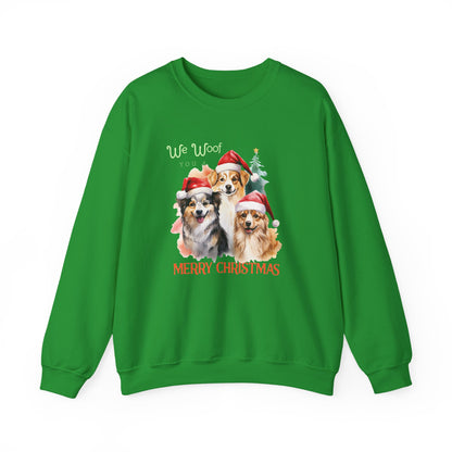 "We Woof You a Merry Christmas" Trio Dog Unisex Sweatshirt