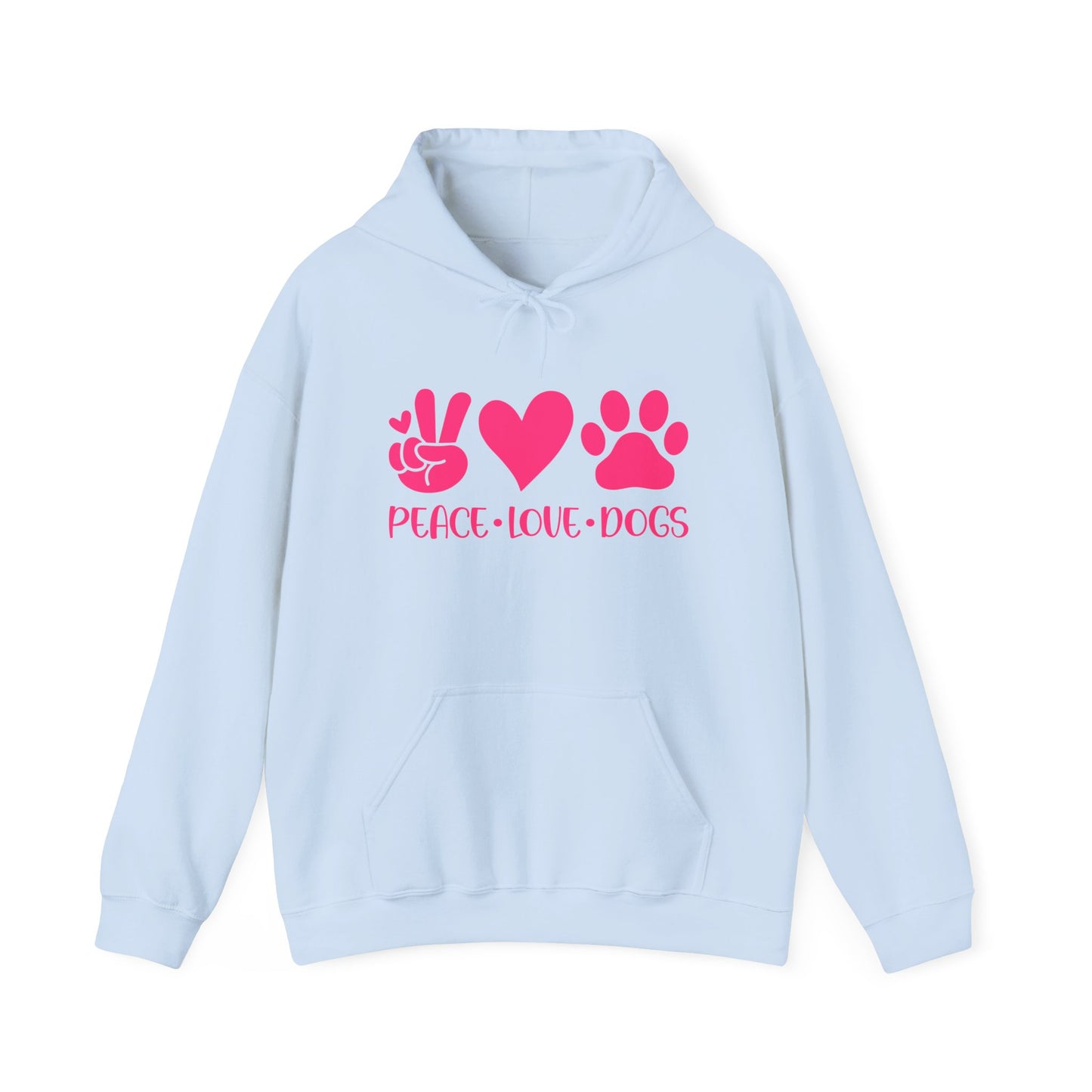 Peace Love Dogs - Pink Hearts and Paws Hoodie