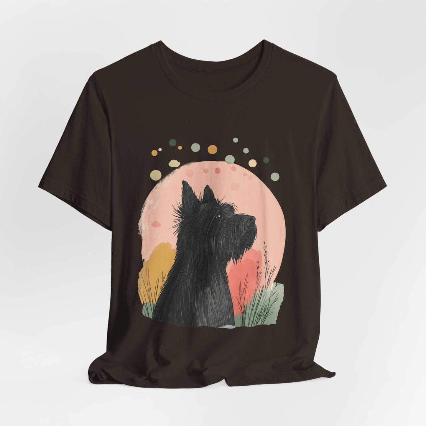 Briard Silhouette Minimalist Moon Unisex Tee