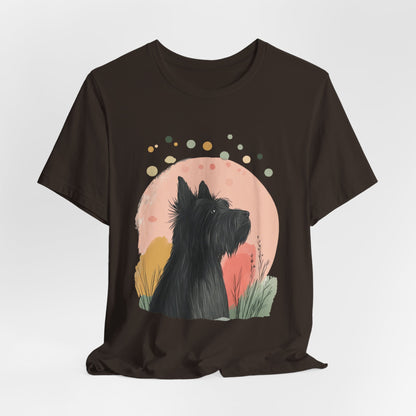 Briard Silhouette Minimalist Moon Unisex Tee